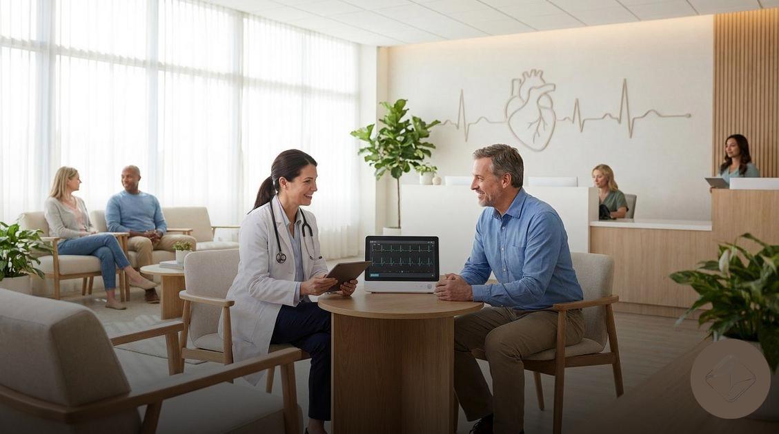 Acompanhamento cardiológico especializado com a Dra. Luciana Gouveia focado no risco cardiovascular na menopausa e na avaliação de sintomas como palpitações e dor no peito por estresse;como proteger seu coração após os 40 anos