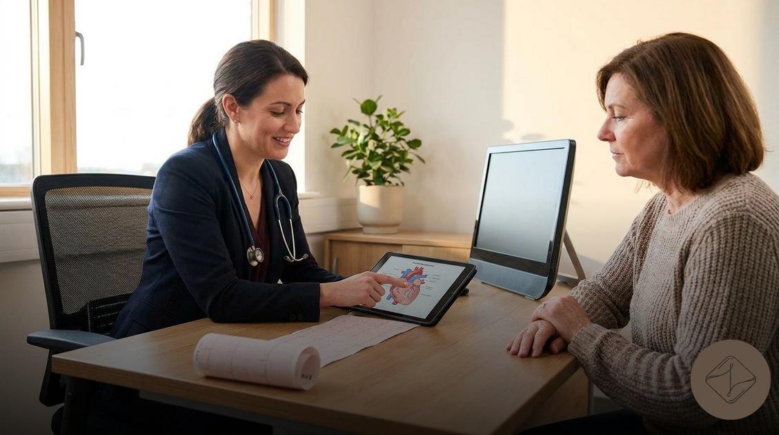 Acompanhamento cardiológico especializado com a Dra. Luciana Gouveia focado no risco cardiovascular na menopausa e na avaliação de sintomas como palpitações e dor no peito por estresse;controle metabólico e cardiovascular no climatério