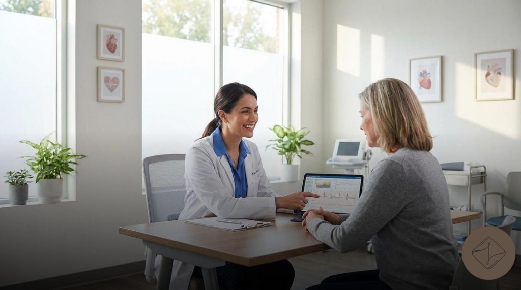 Acompanhamento cardiológico especializado com a Dra. Luciana Gouveia focado no risco cardiovascular na menopausa e na avaliação de sintomas como palpitações e dor no peito por estresse;avaliação cardiológica antes da terapia de reposição hormonal